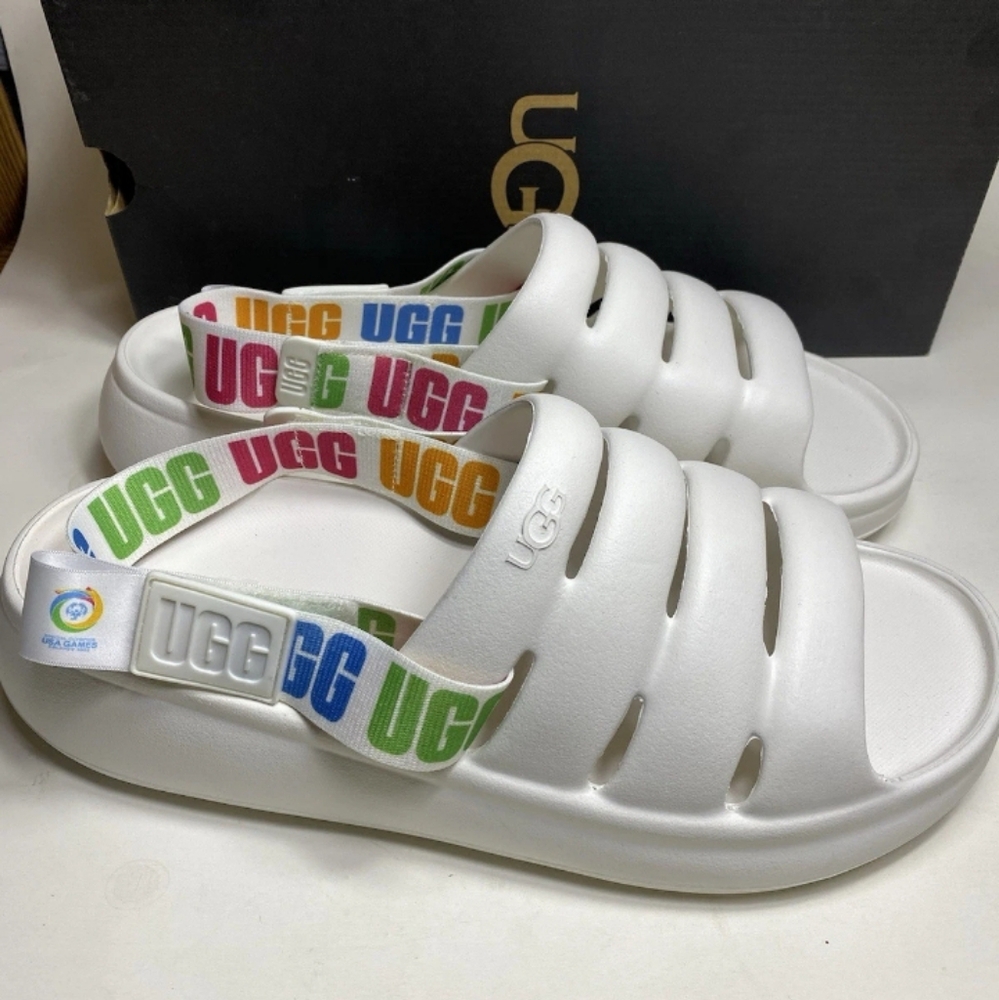 UGG Mens Sport Yeah So Slides Slingback Sandals Size 12 Special Olympics Shoes